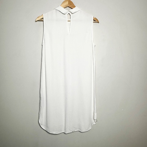 Massimo Dutti Sleeveless Mock Neck Mini White Viscose Dress Sz XS - Picture 3 of 6